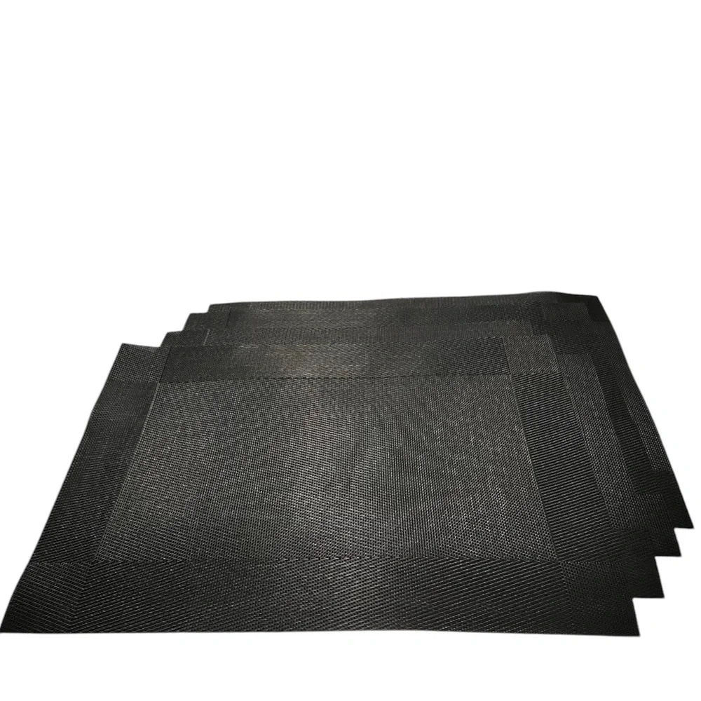 Unbranded Placemats Set of 4 Black PVC Placemats 17.5” X 12